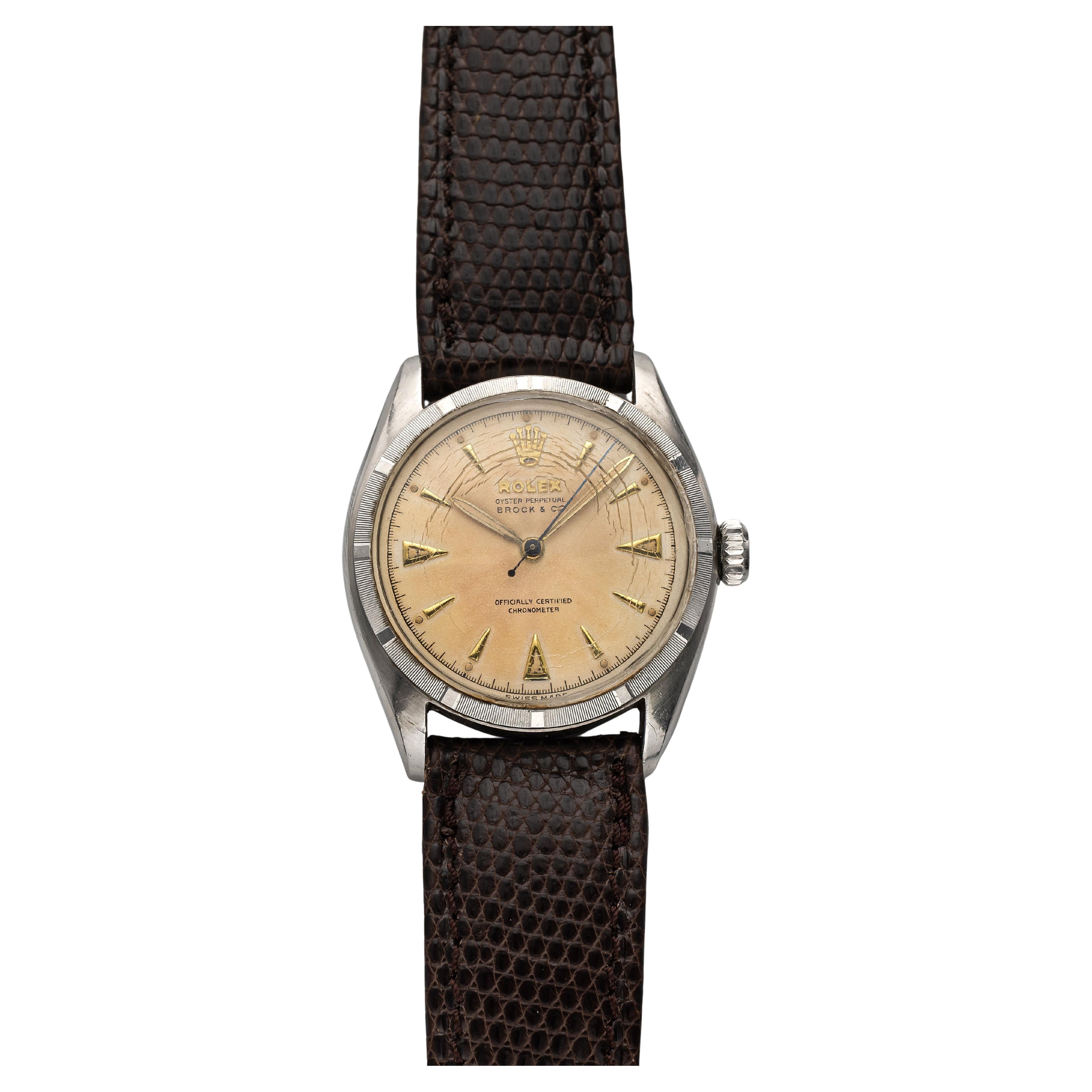 Vintage OP Ref 6085 Brock
Co Cream Dial Automatic 34mm Major Harold Collins Sp