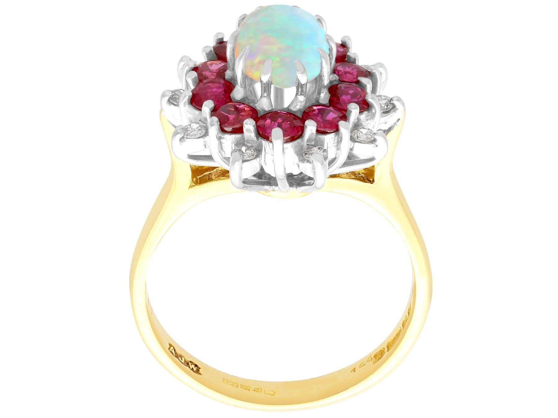 opal ruby and diamond ring