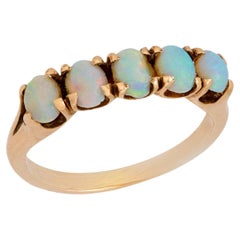 Vintage opal 14k yellow gold five stone ring