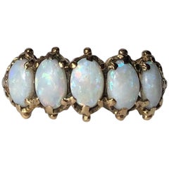 Vintage Opal 9 Carat Gold Five-Stone Ring