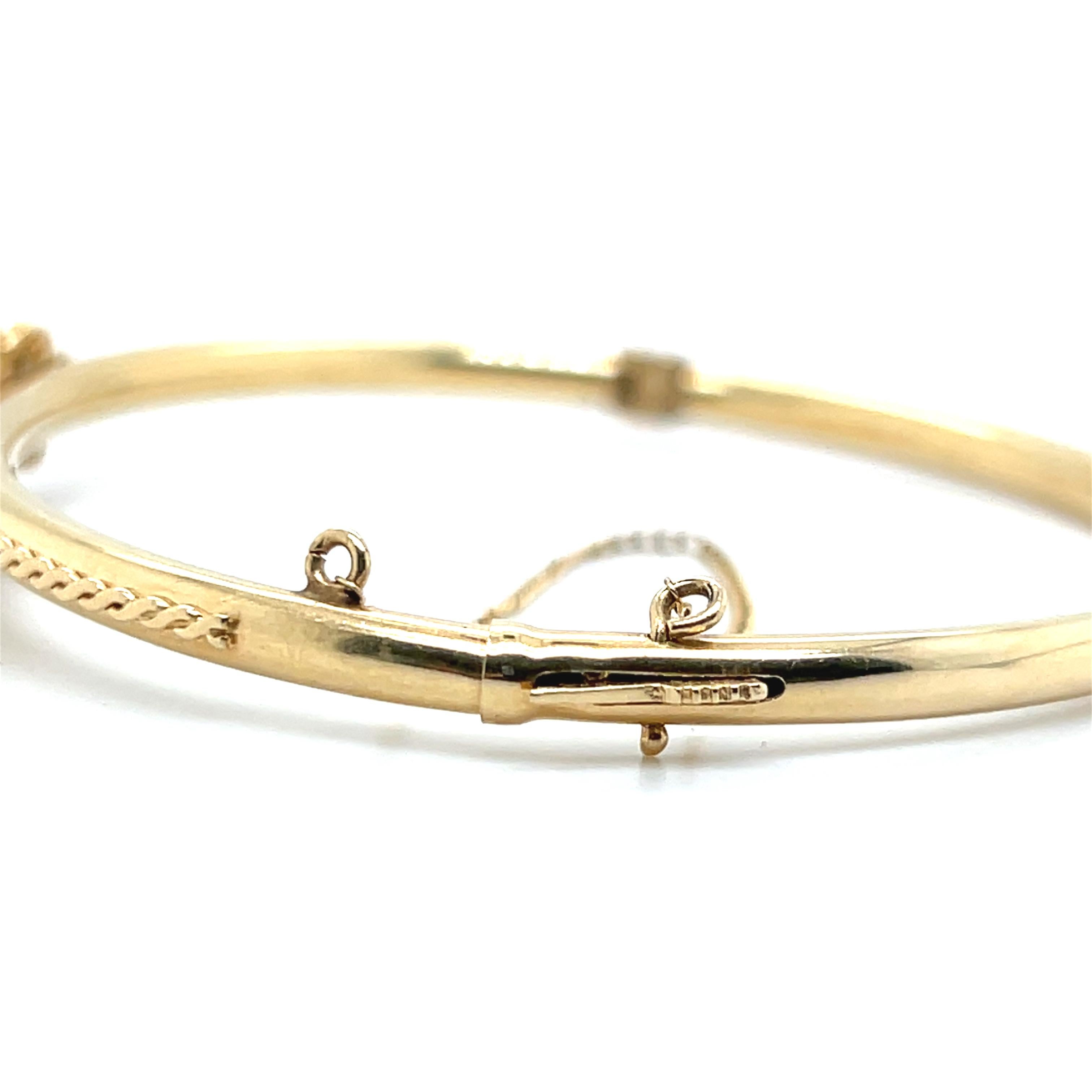 Opale d'epoca e bracciale a cerniera in oro giallo 14k 1960 4