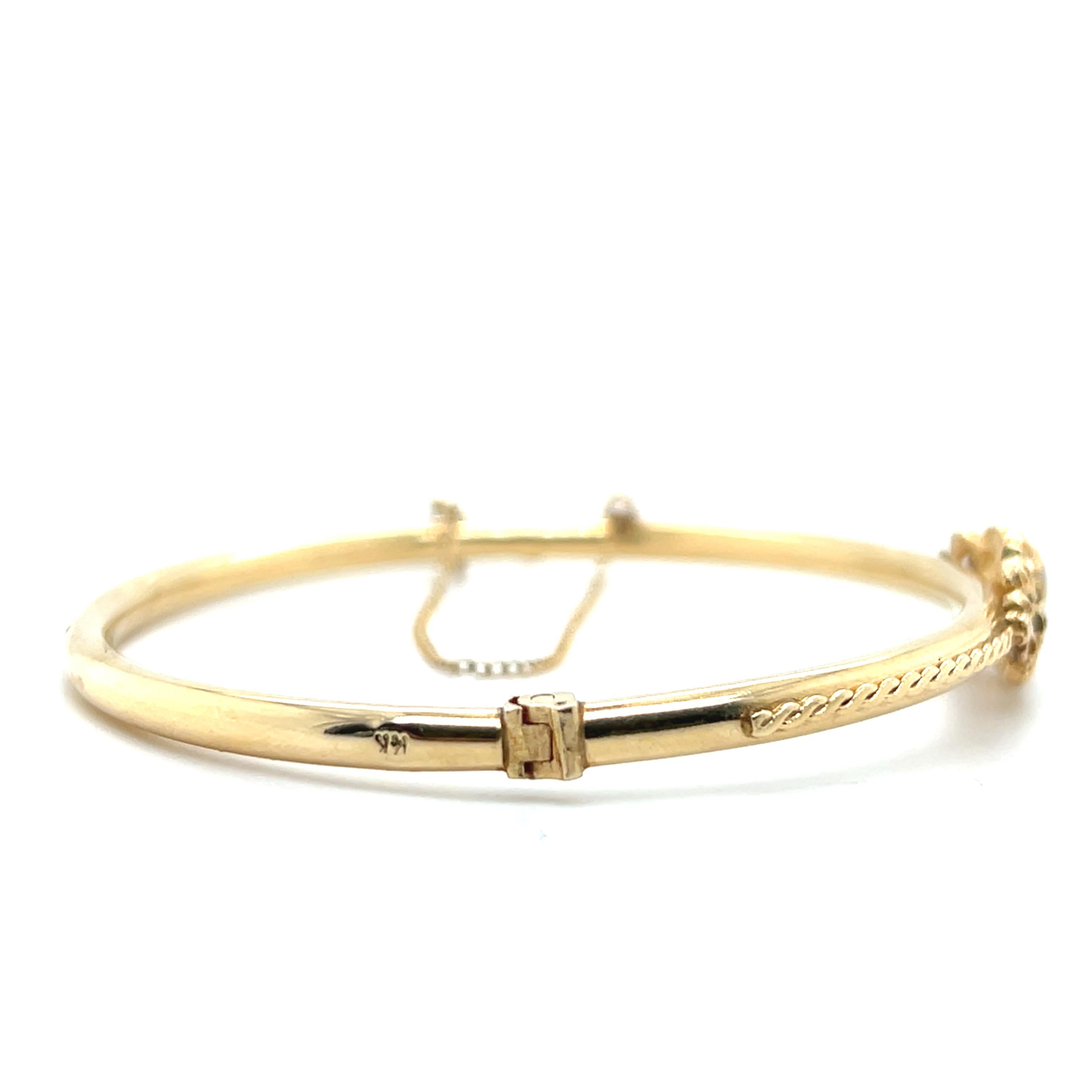 Opale d'epoca e bracciale a cerniera in oro giallo 14k 1960 3