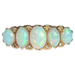 Vintage Opal and 18 Carat Gold Five-Stone Ring