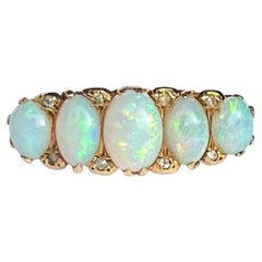 Vintage Opal and 18 Carat Gold Five-Stone Ring