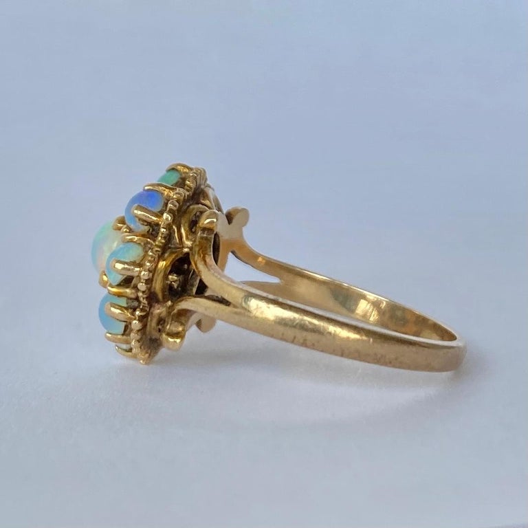 Vintage Opal and 9 Carat Gold Cluster Ring at 1stDibs | vintage opal ...