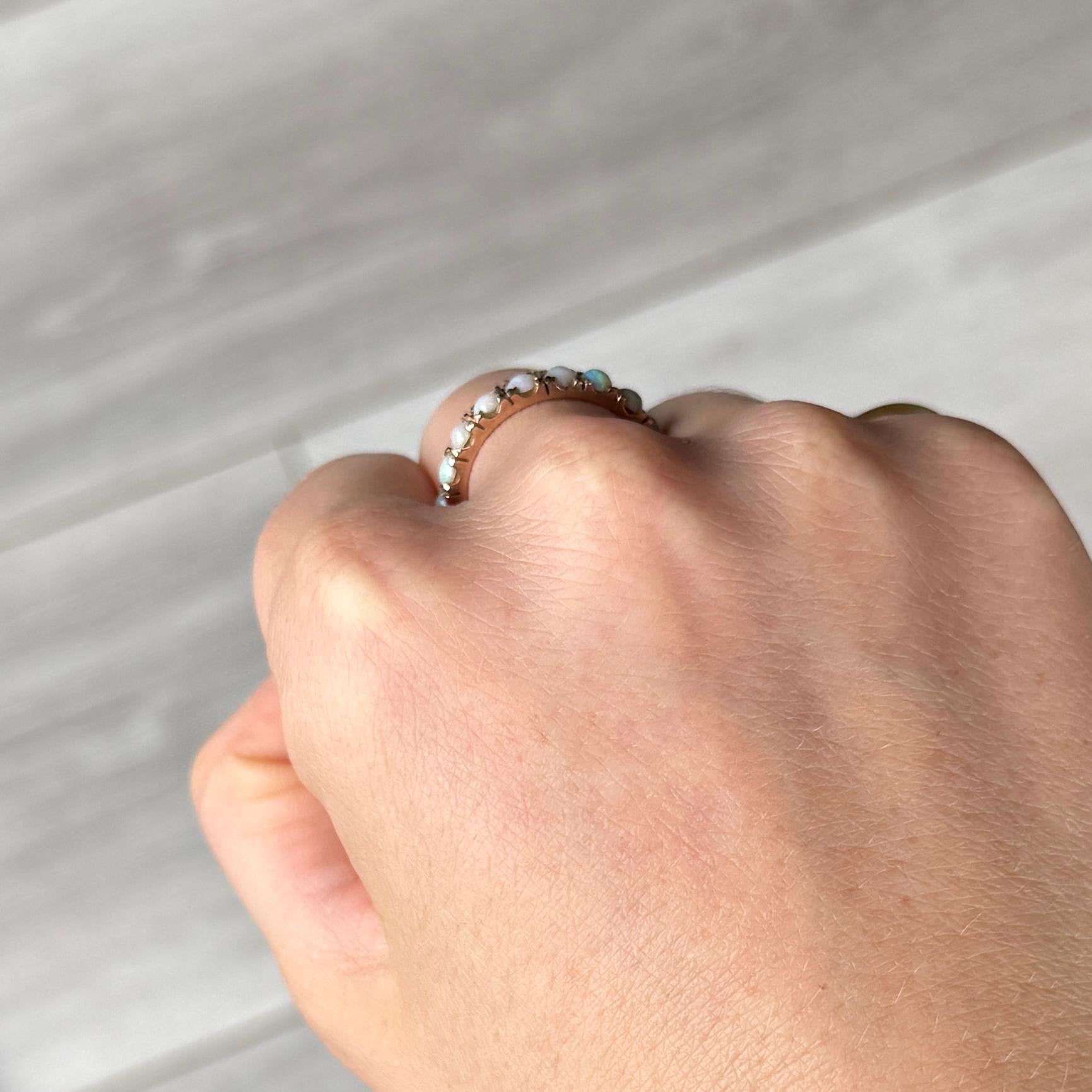 Edwardian Vintage Opal and 9 Carat Gold Full Eternity Band For Sale