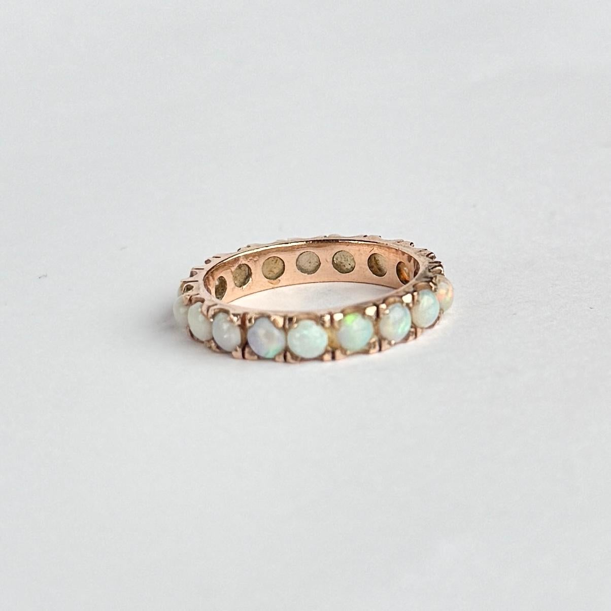 Women's Vintage Opal and 9 Carat Gold Full Eternity Band For Sale