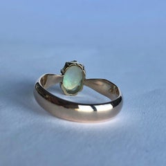 Vintage Opal and 9 Carat Gold Solitaire Ring