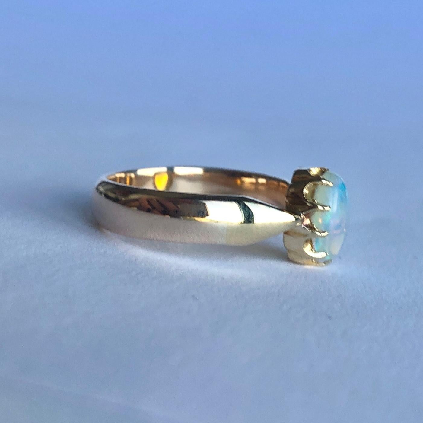 vintage silver opal ring