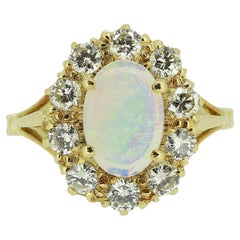 Vintage Opal and Diamond Cluster Ring Vintage Opal and Diamond Cluster Ring