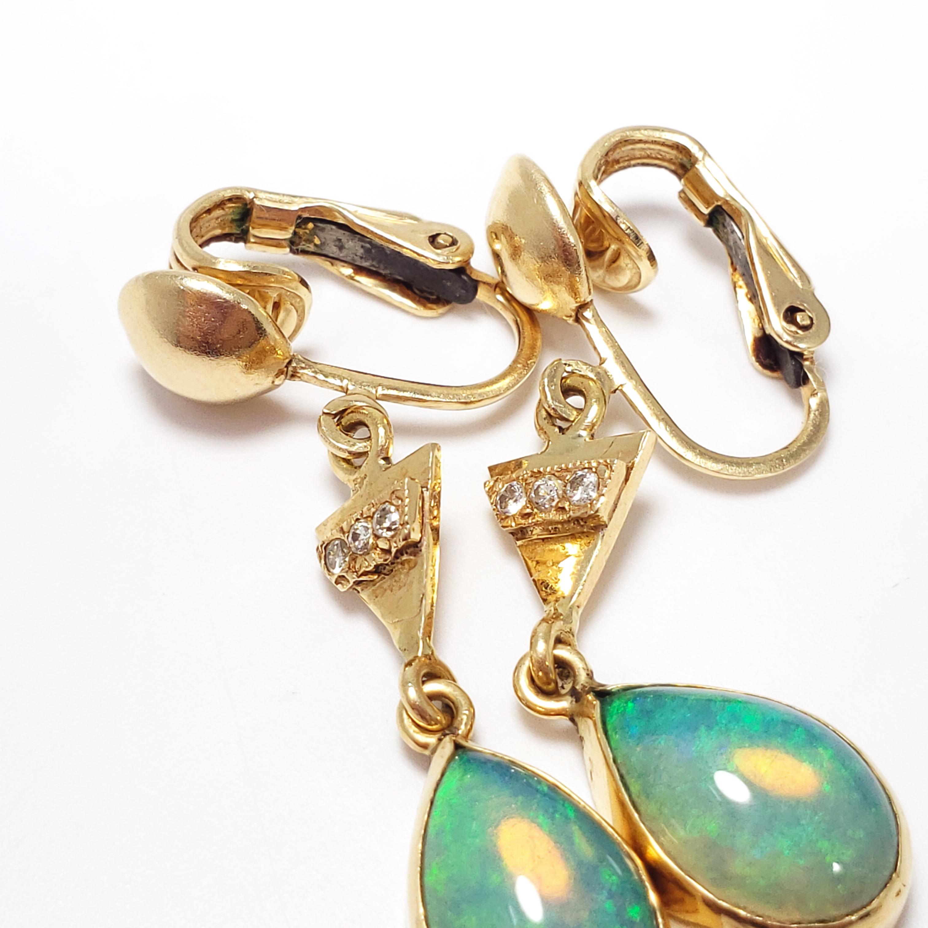 antique opal drop earrings