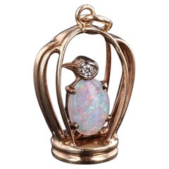 Oiseau vintage en or 14 carats