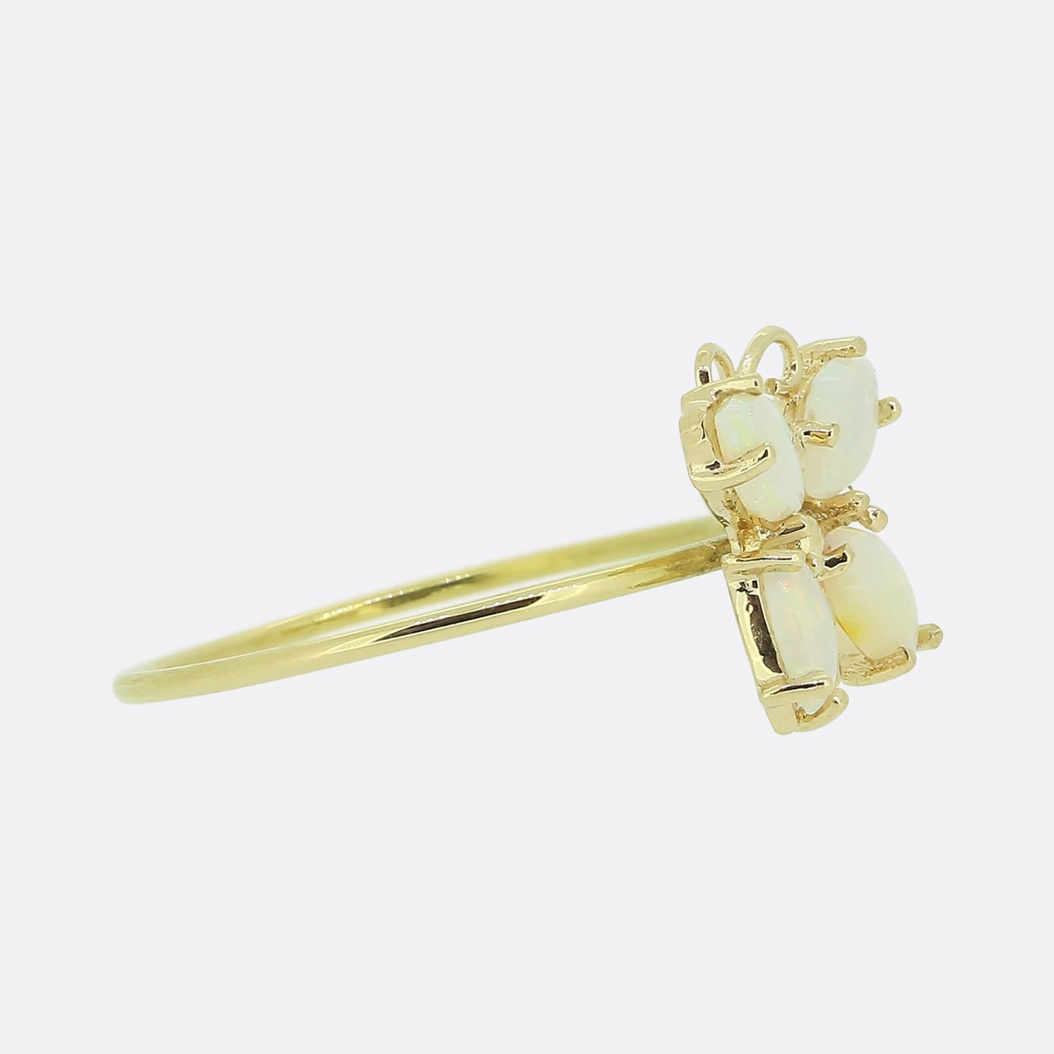 Marquise Cut Vintage Opal Butterfly Ring For Sale