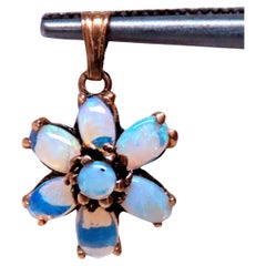 Pendentif vintage avec grappe d'opales, 14 carats, 12512*