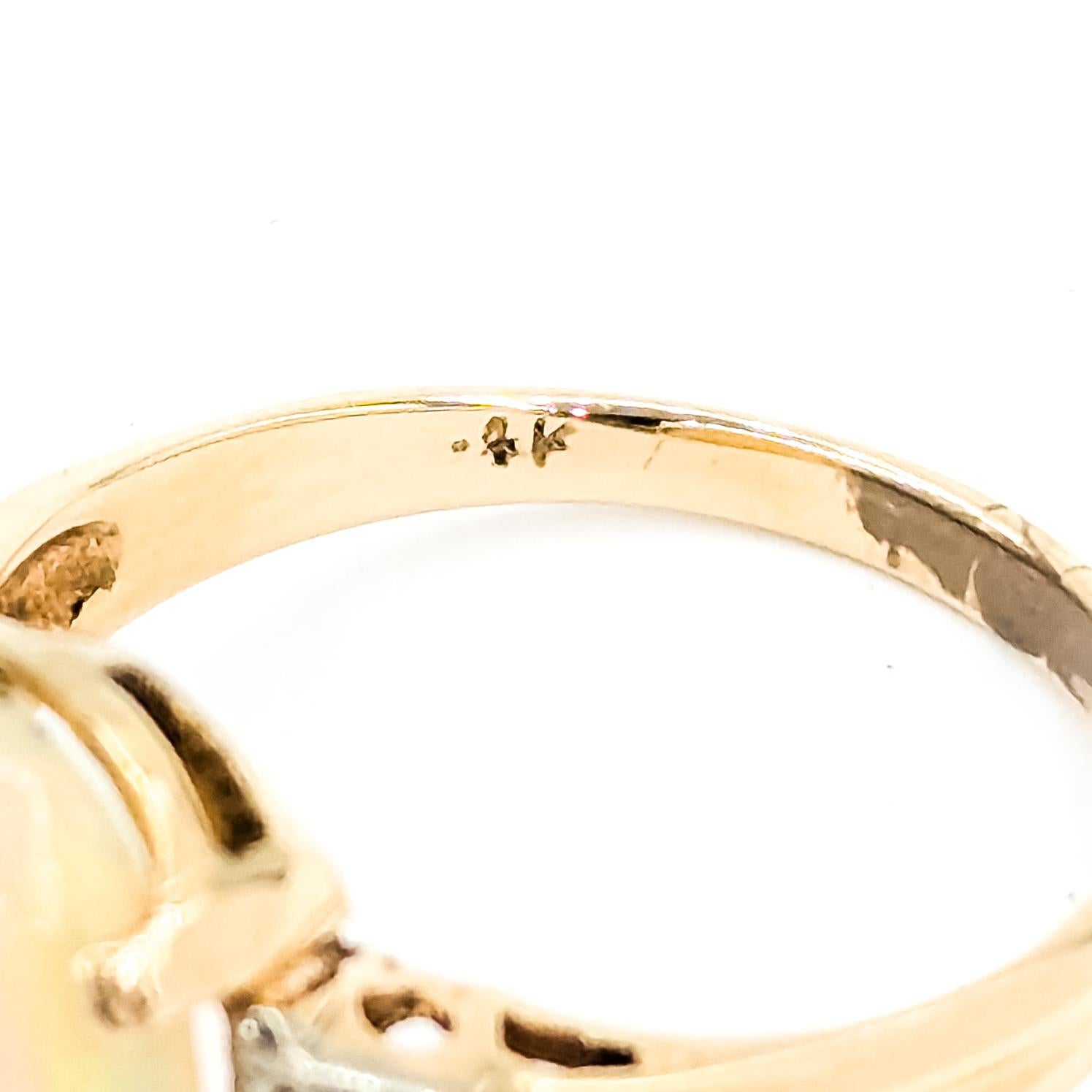 Vintage Opal & Diamant 5-Stein-Ring in 14k Gelbgold im Angebot 4