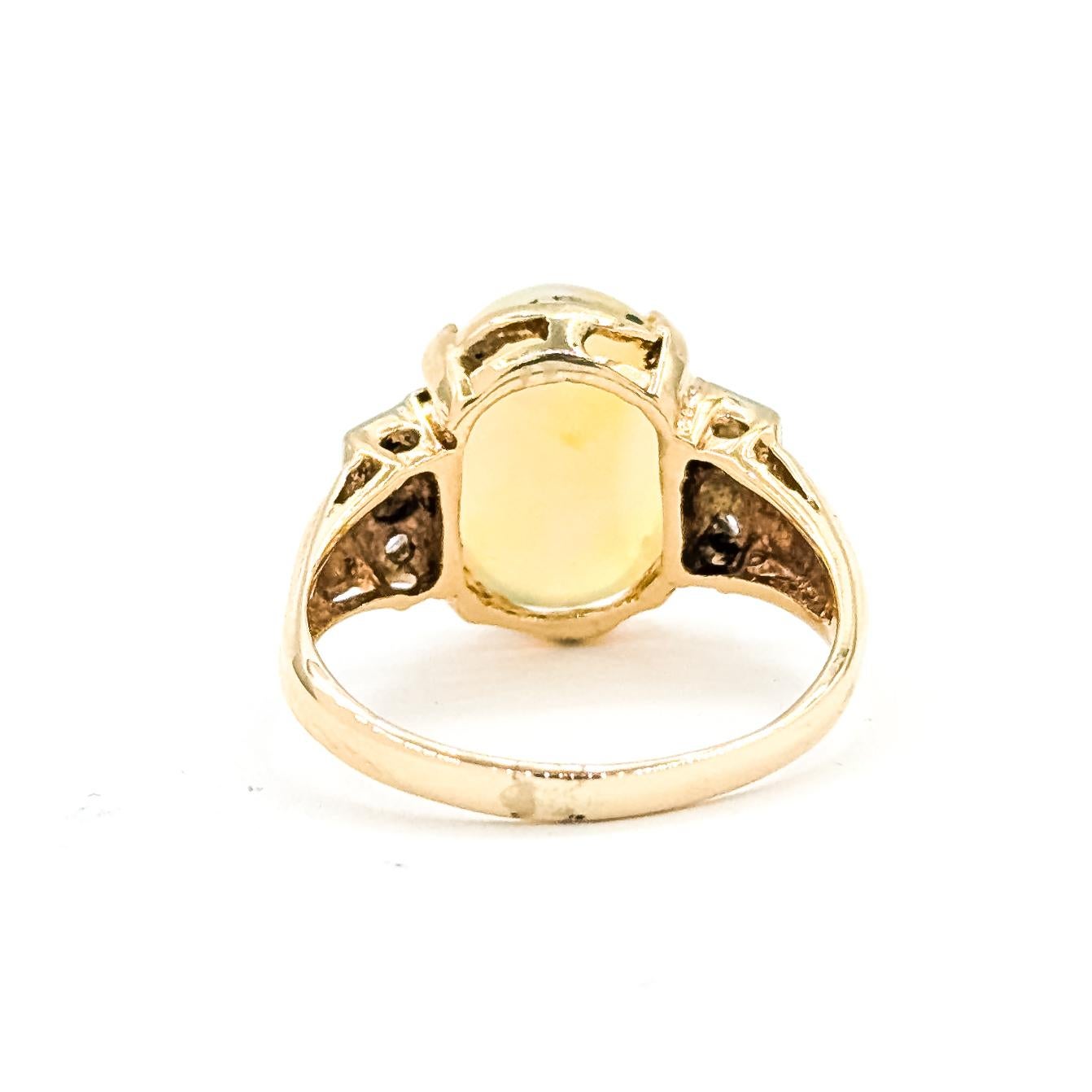 Vintage Opal & Diamant 5-Stein-Ring in 14k Gelbgold im Angebot 2