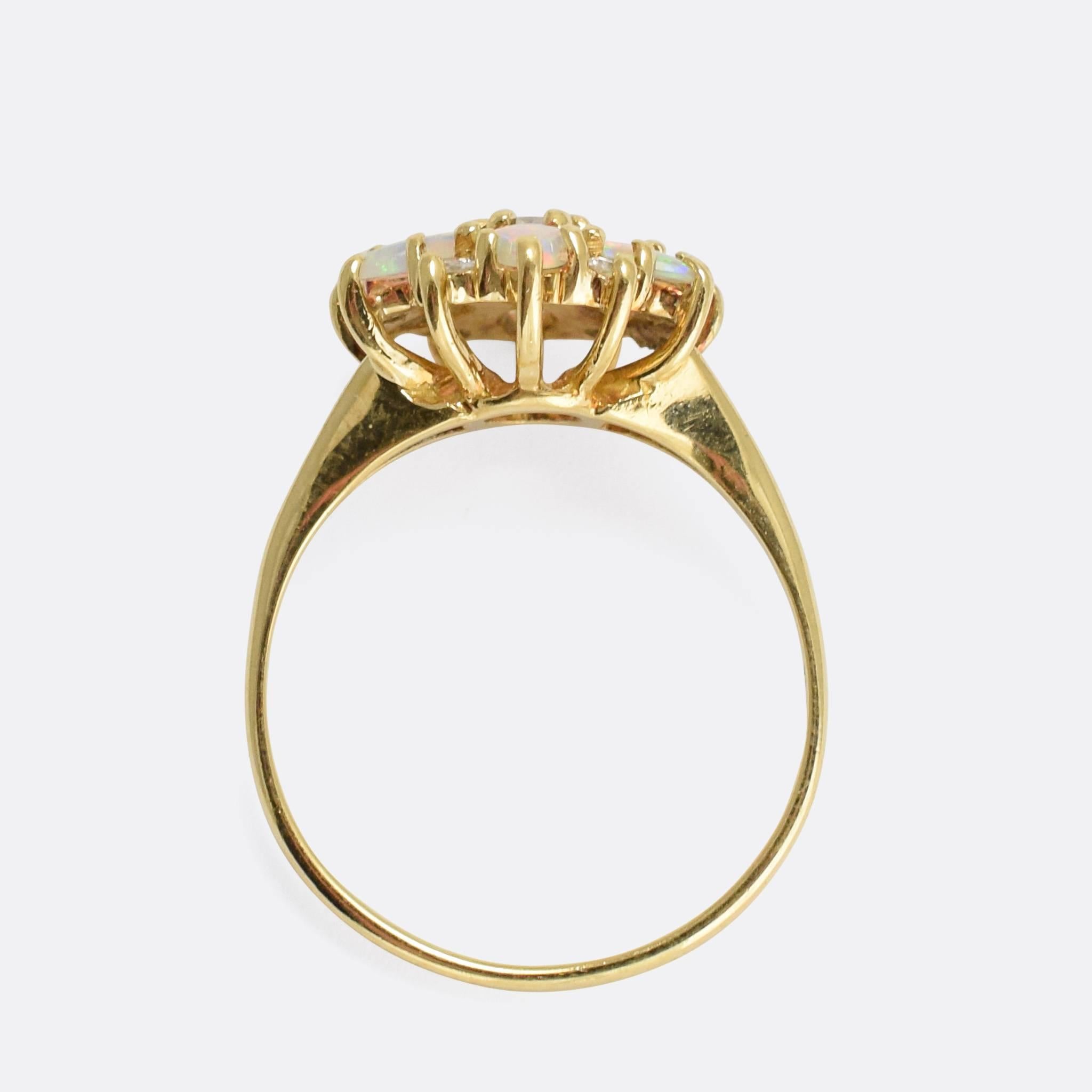 opal flower engagement ring