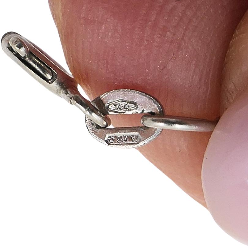 Ciondolo Opale Diamante d'epoca in oro 10k e catena in oro 18k in vendita 2