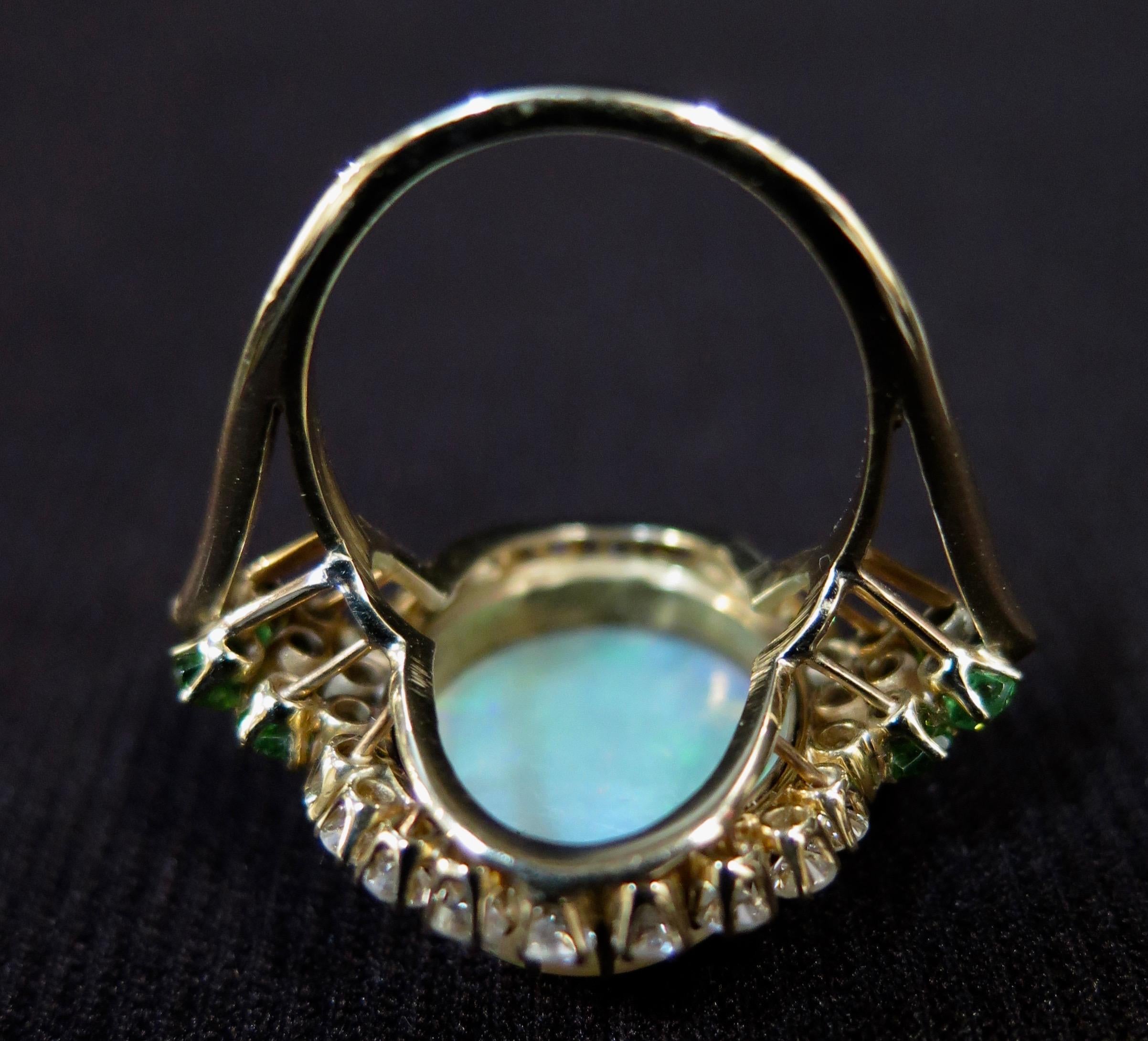 vintage opal and peridot ring