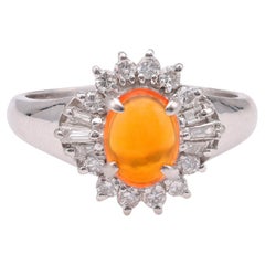 Vintage Opal Diamant Platin Cluster Ring