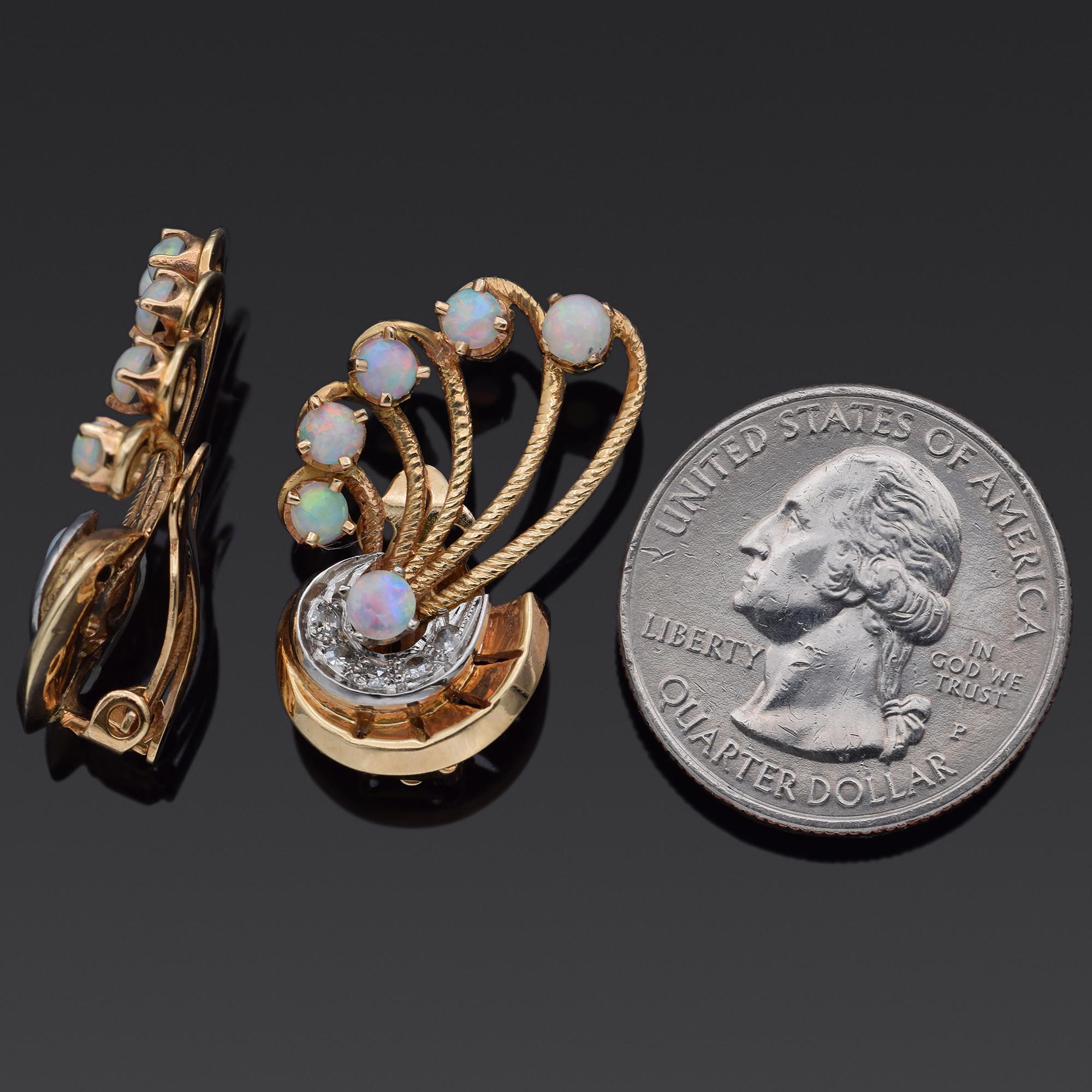 Weight: 9.4 Grams
Stone: Opals (3-3.5 mm) & Approx 0.30 TCW (0.03 ct) Diamonds
Measurements: 29.0 x 19.5 mm
Hallmark: 14K

ITEM #: BR-1067-101023-12