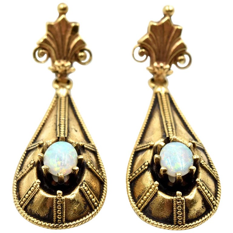 Opal drop earrings gold clearance
