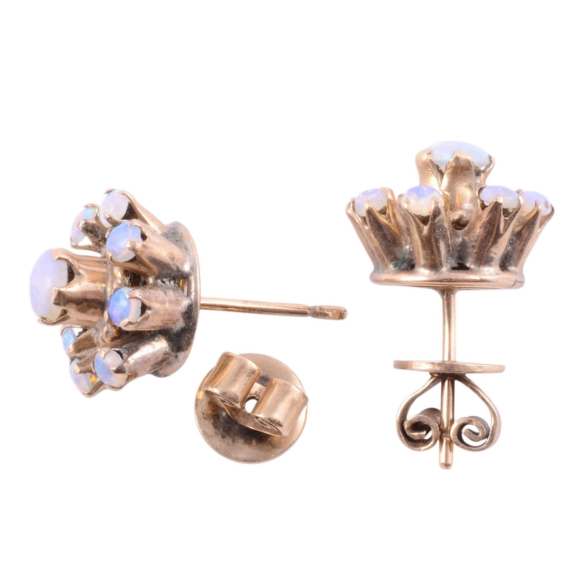 Ohrringe mit Opal im Vintage-Stil (Rundschliff) im Angebot