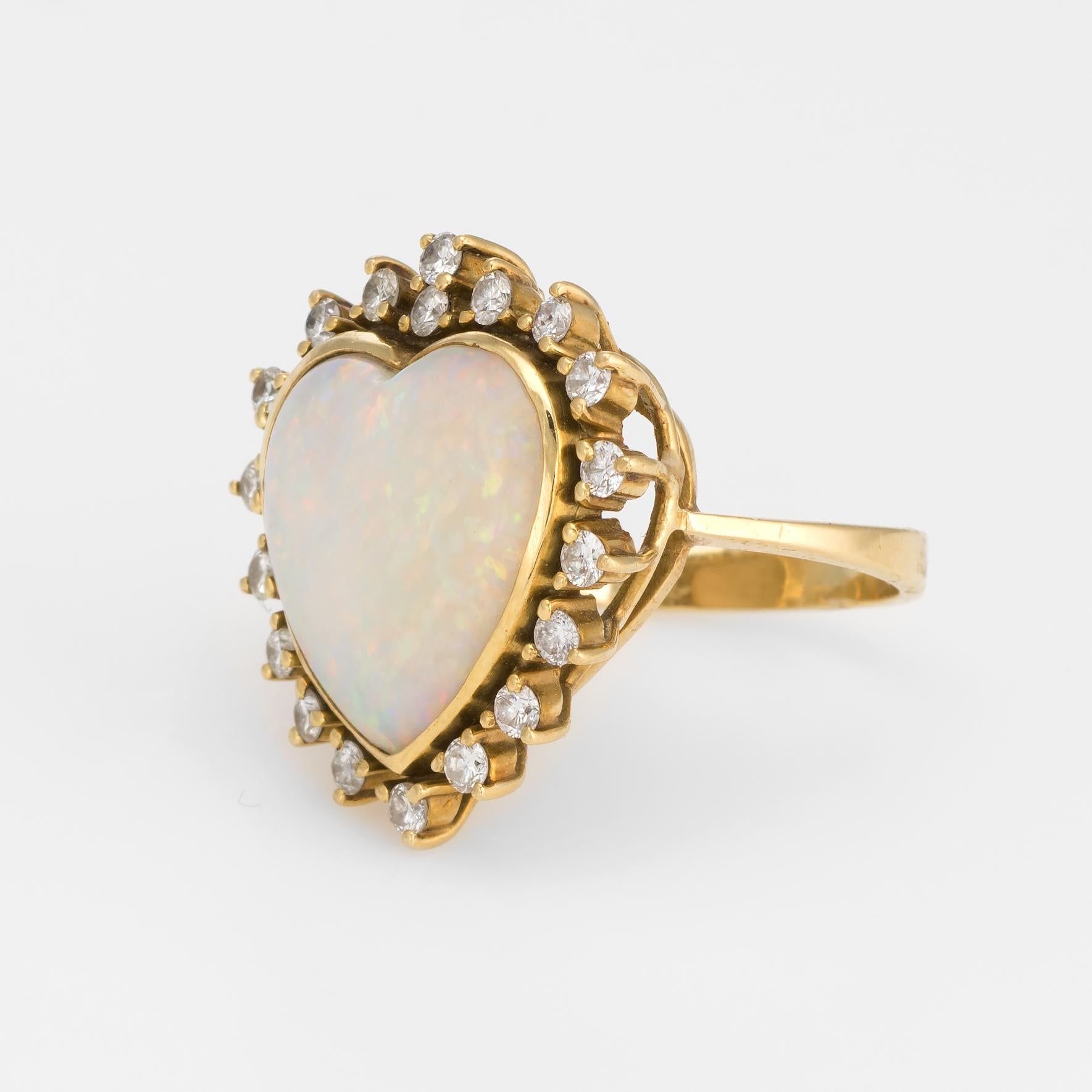 opal heart rings