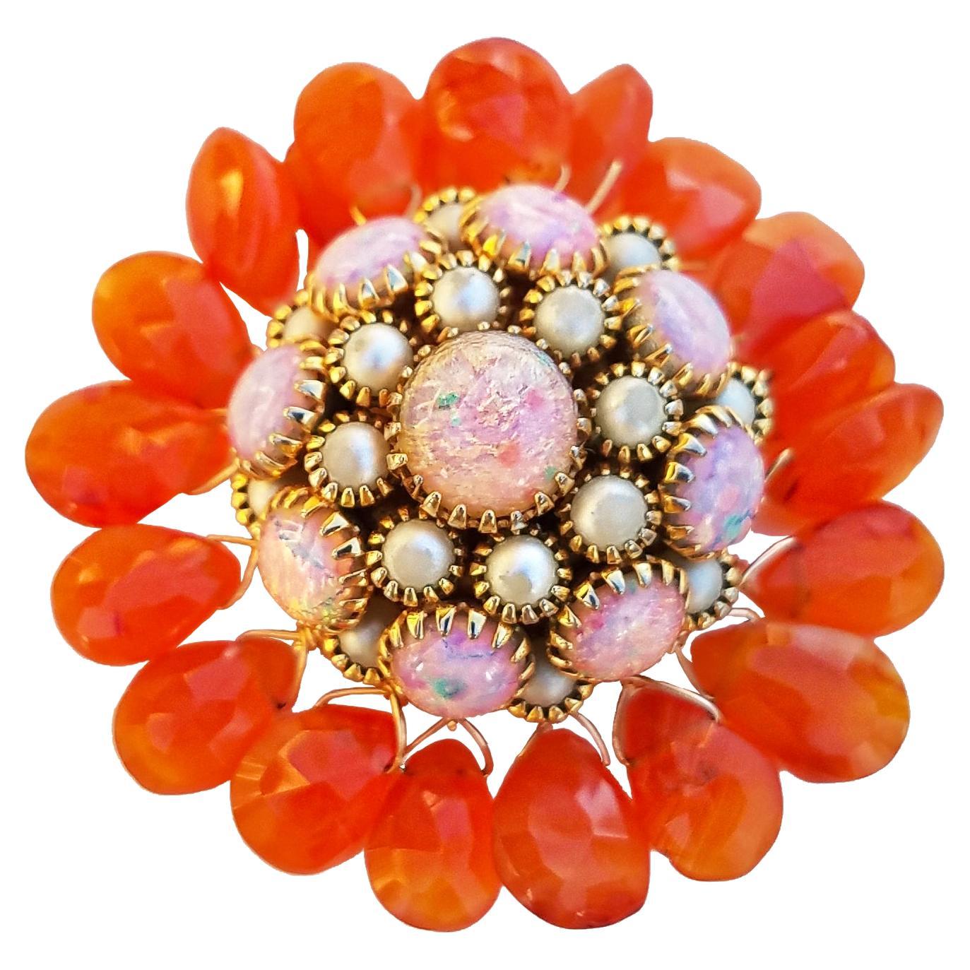 Opal Pearl and Carnelian Ring For Sale