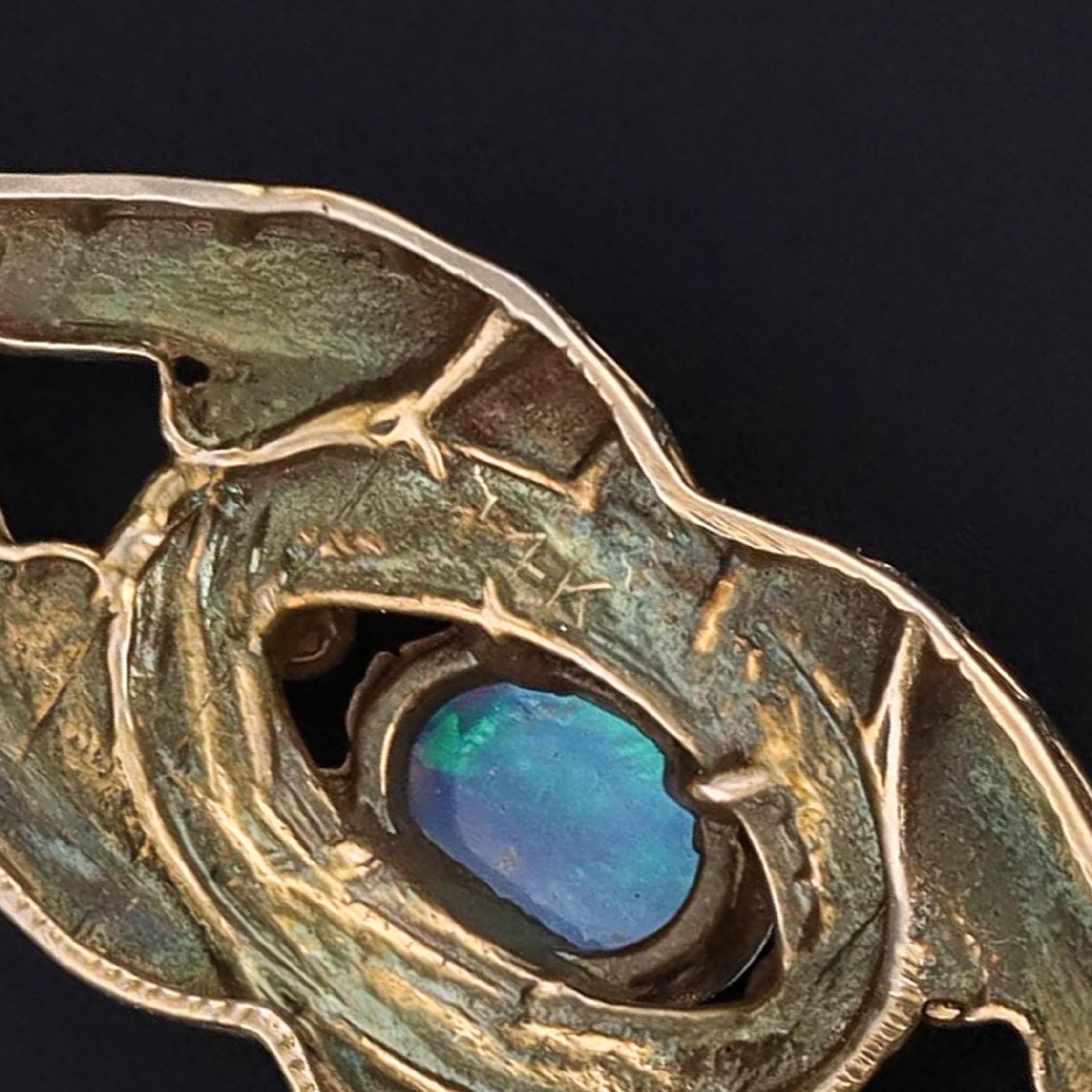 Ciondolo opale vintage in oro 14k In condizioni buone in vendita a Lewisburg, PA