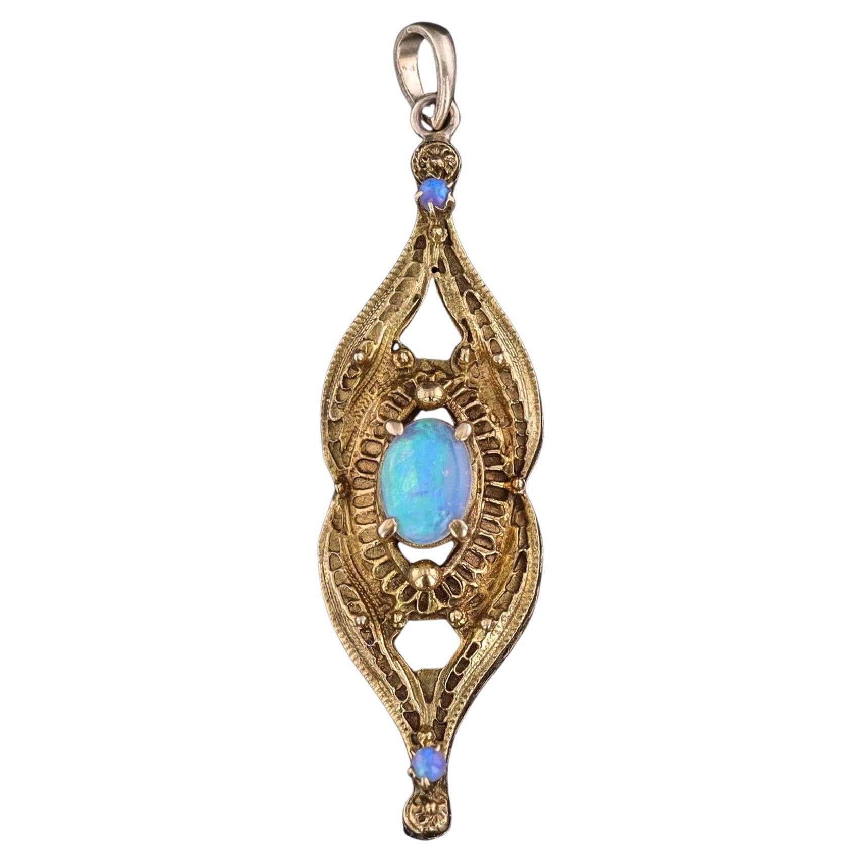 Ciondolo opale vintage in oro 14k