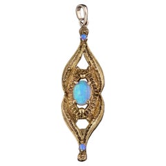 Ciondolo opale vintage in oro 14k