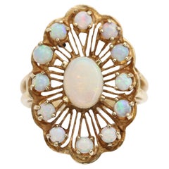 Vintage Opal Ring Circa 1950's 14 Karat Yellow Gold Vintage Opal jewelry