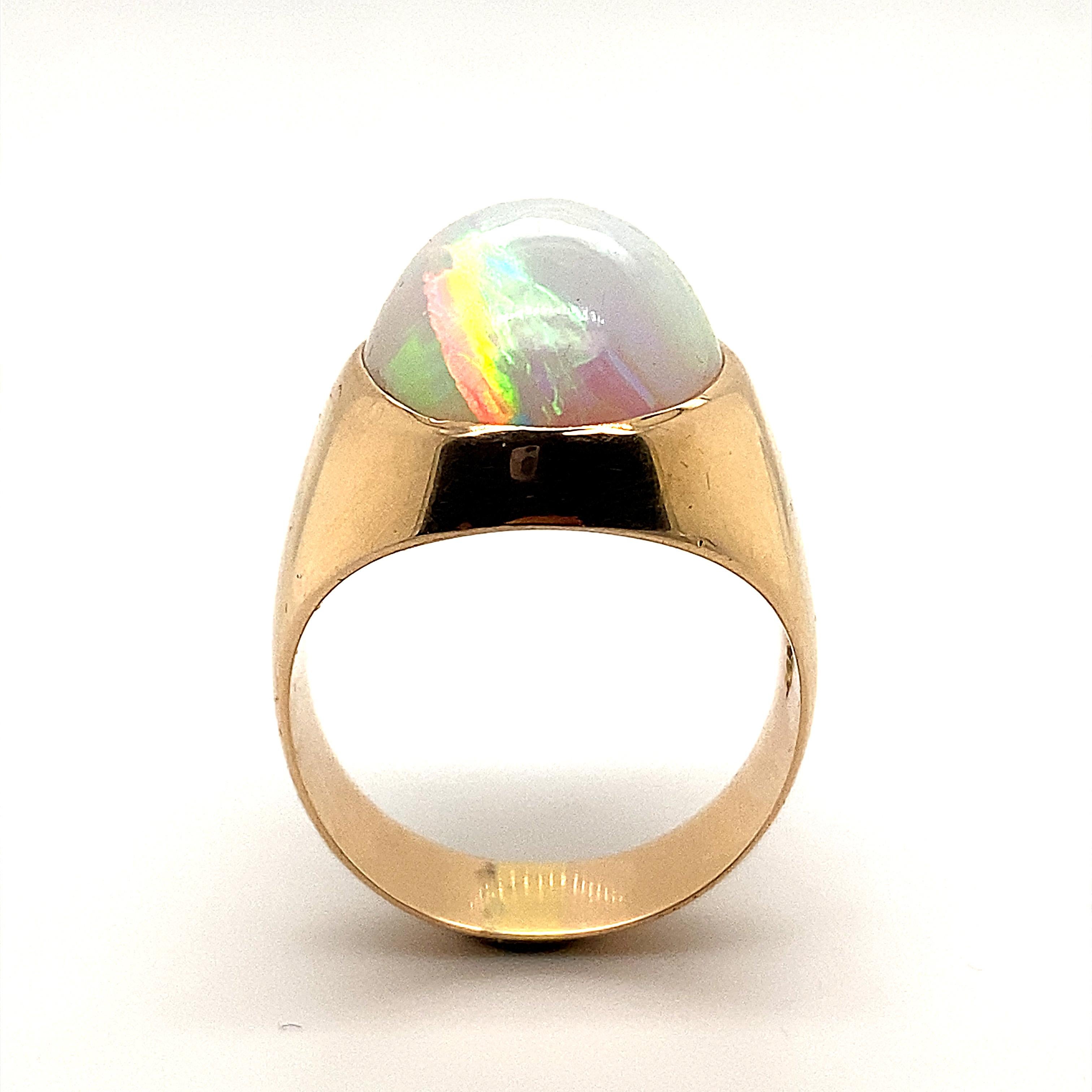 Vintage Opal Siegelring aus 18 Karat Gelbgold, um 1960 (Retro)
