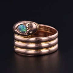 Vintage Opal Schlange Ring von 9ct Gold