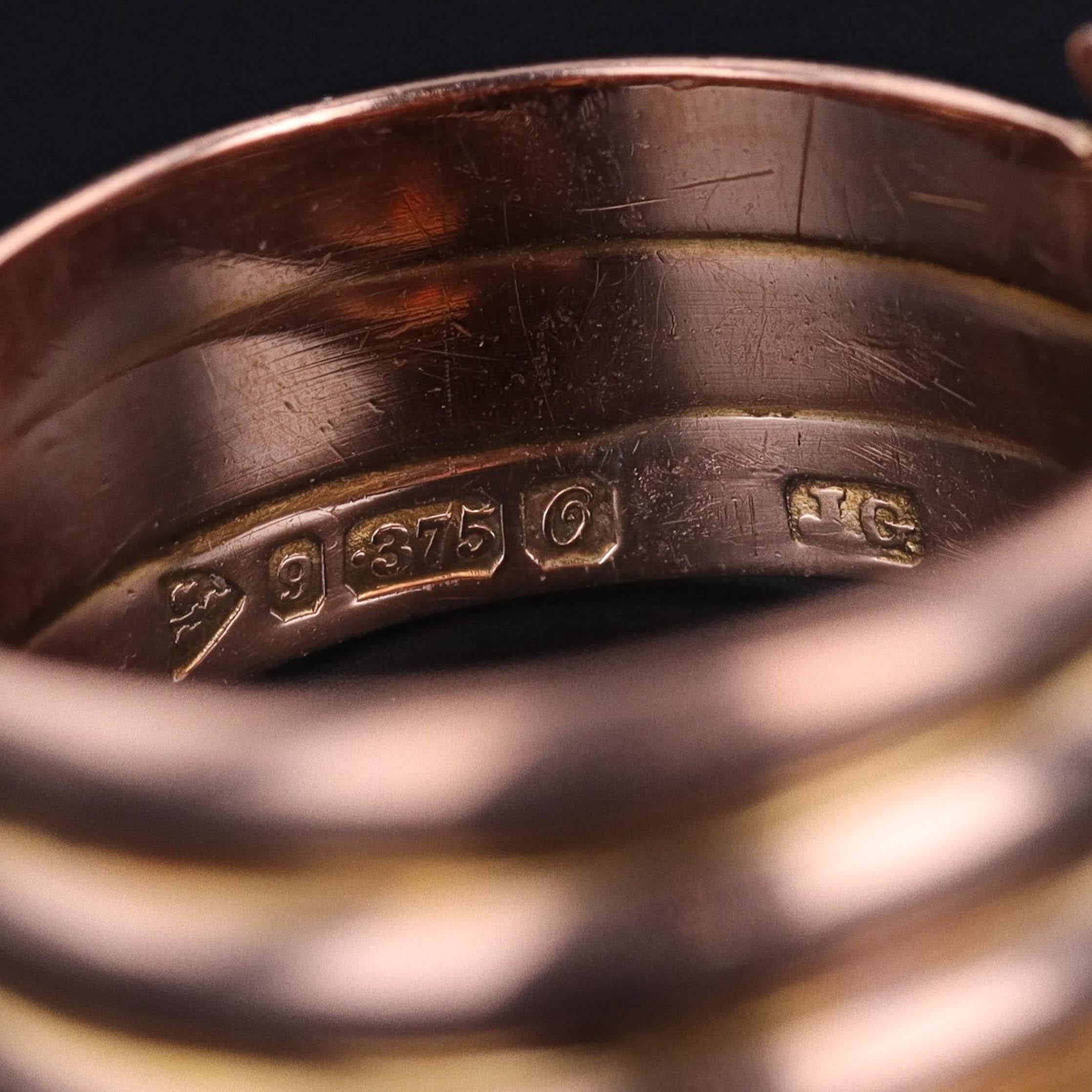 Anello a serpente con opale d'epoca in oro 9ct in vendita 1