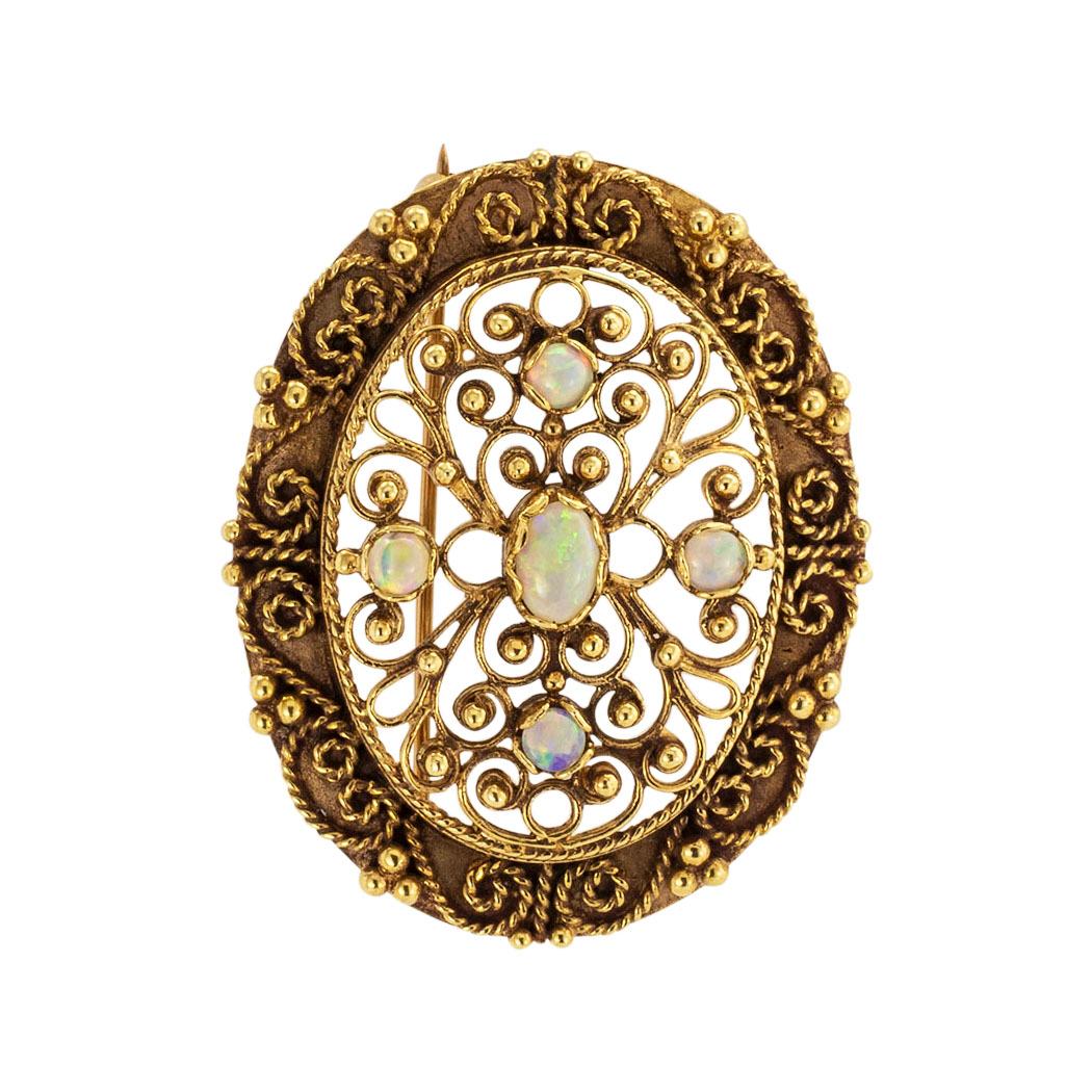 vintage opal brooch