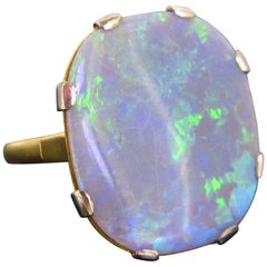 Vintage Opal Yellow Gold Platinum Fashion Ring