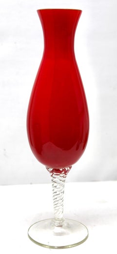 Vintage Opalescent Italian Opaline Vase from Florence 1950s