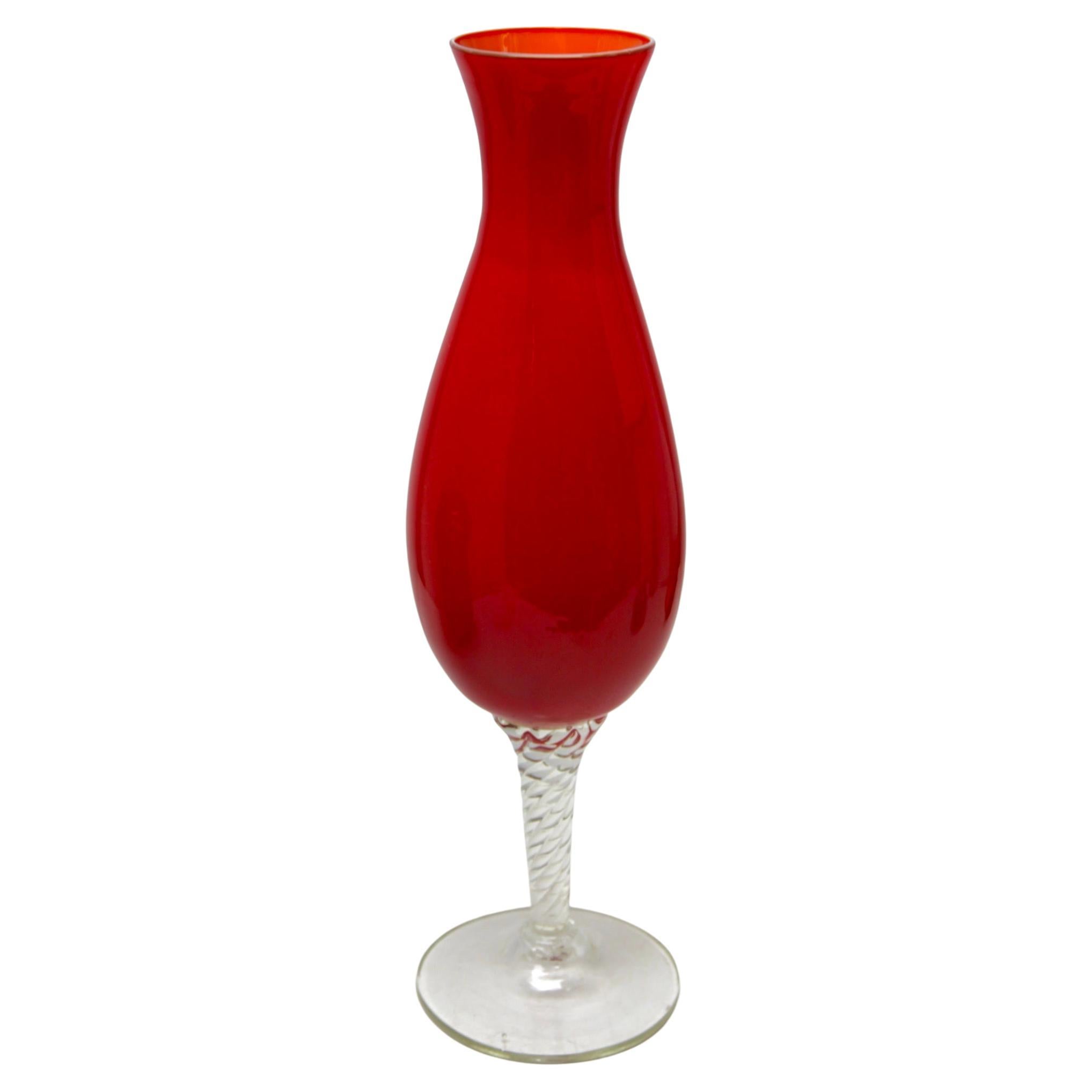 Vase en opaline italienne opalescente vintage de Florence des années 1950