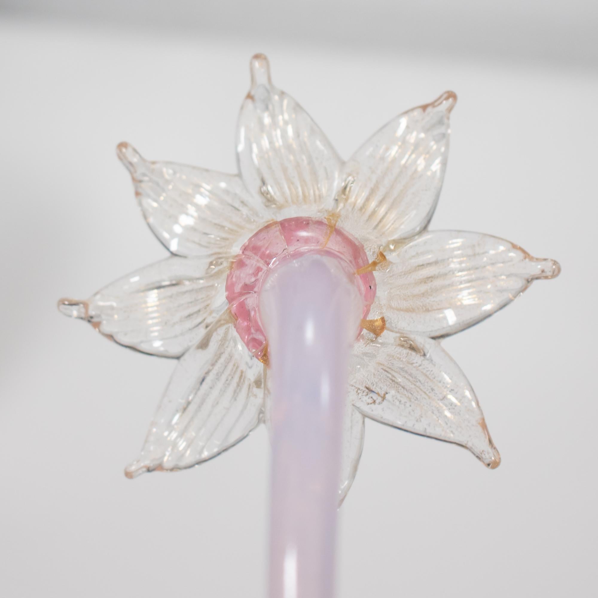 XX secolo Lampadario opalino di Murano d'epoca alla maniera di Giuseppe Briati in vendita