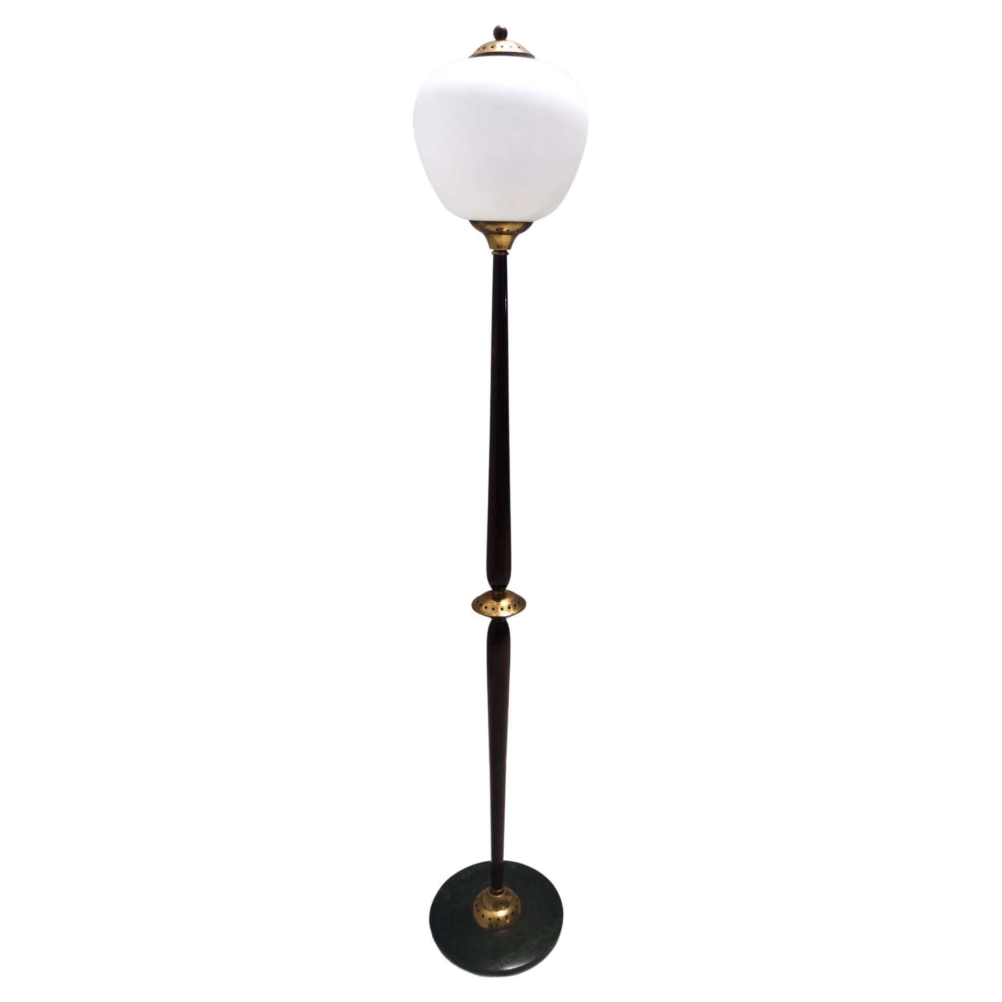 Italian Multicolored Floor Lamp with Brass and Marble For Sale at 1stDibs
