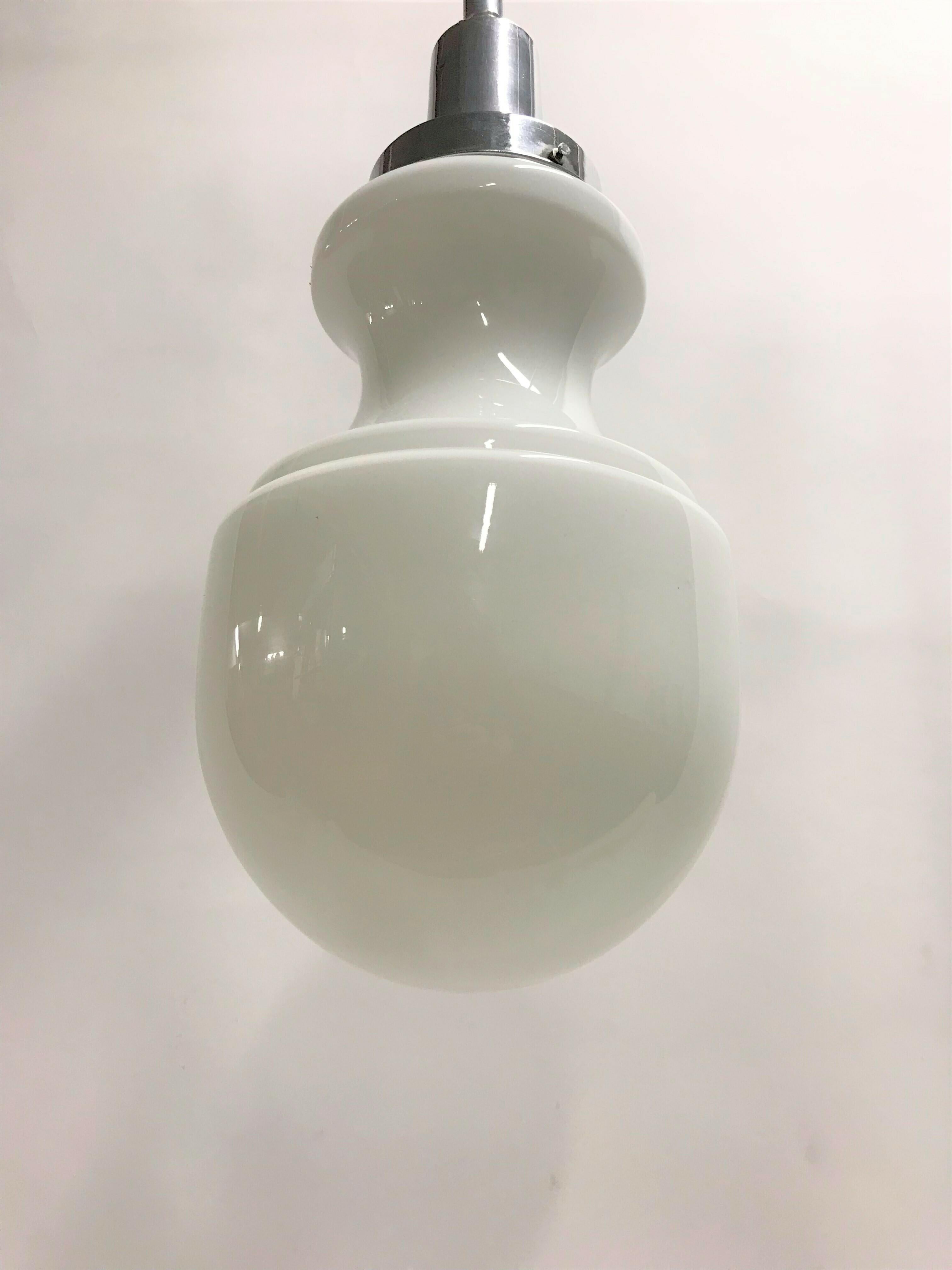 Vintage Opaline Pendant Light, 1950s In Excellent Condition In HEVERLEE, BE