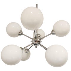 Vintage Opaline Sputnik Chandelier, 1960s