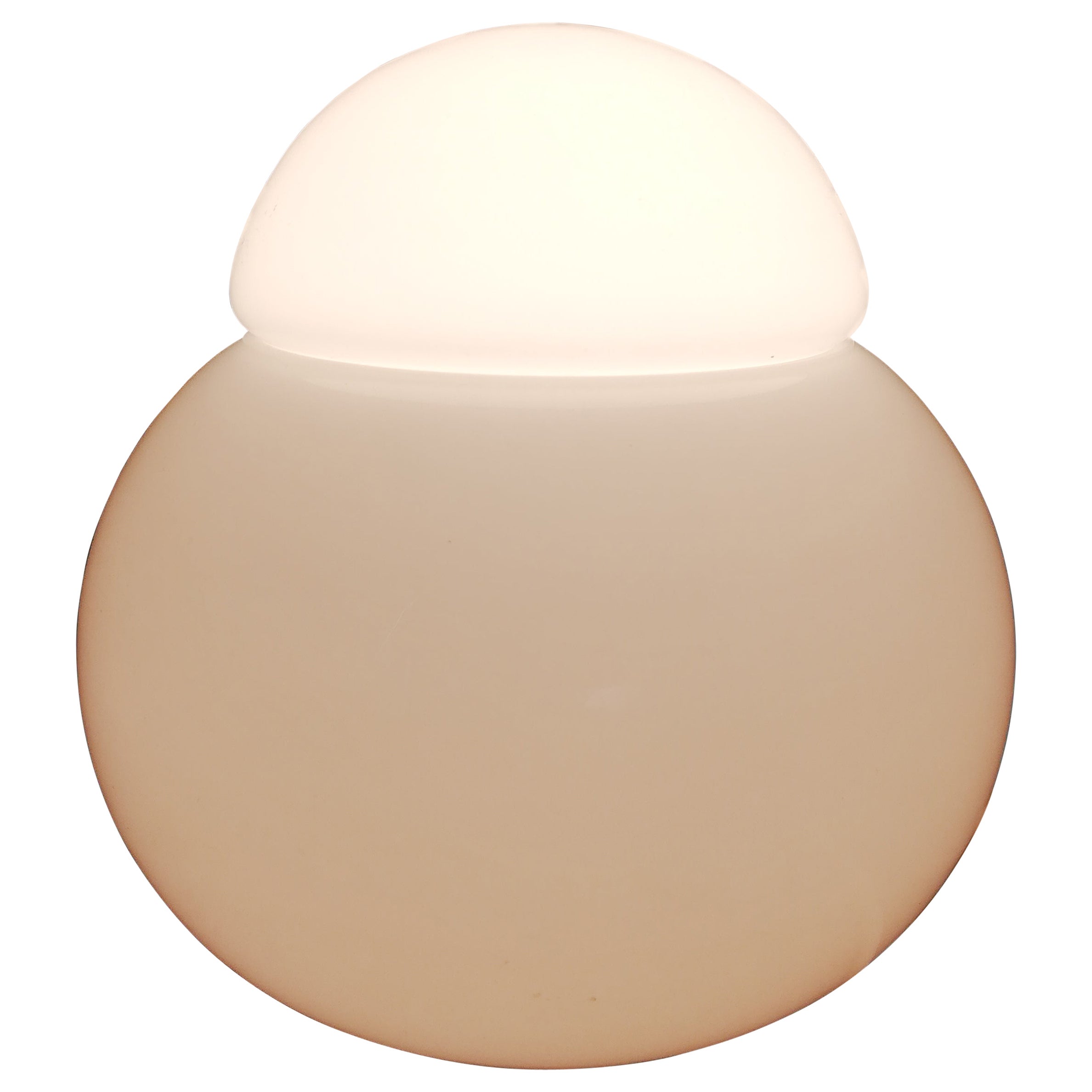 Lampe de bureau en opaline vintage Daruma de Sergio Asti pour Candel, Italie, années 1960