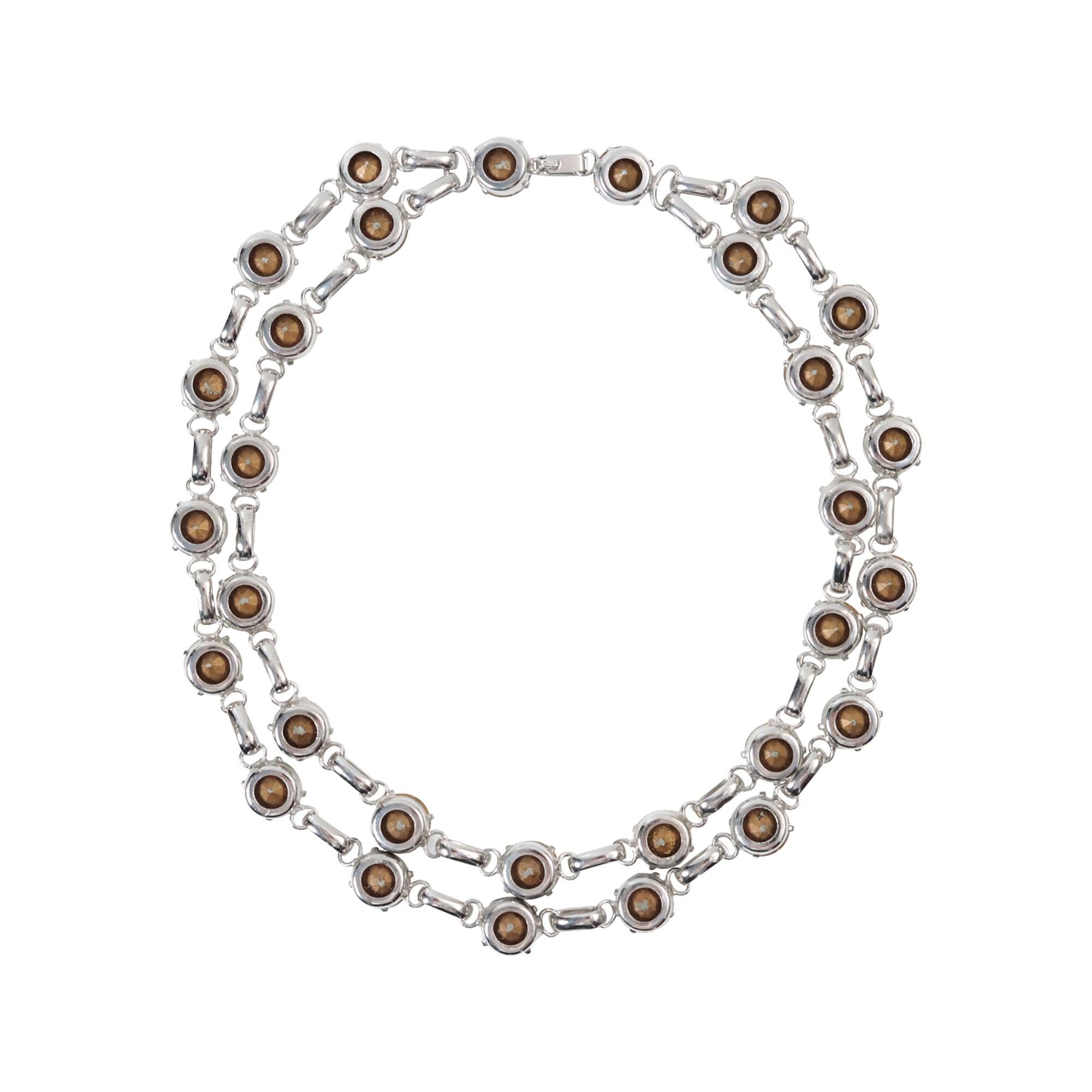 Vintage Open Back Crystal Double Row Choker Circa 1960 in vendita 5