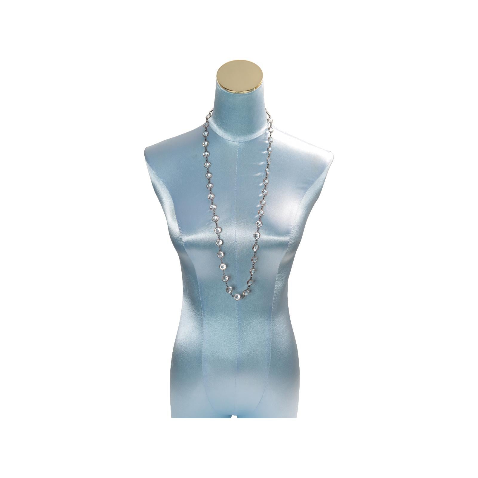 Collier Sautoir Vintage à dos ouvert en cristal Circa 1920s en vente 1