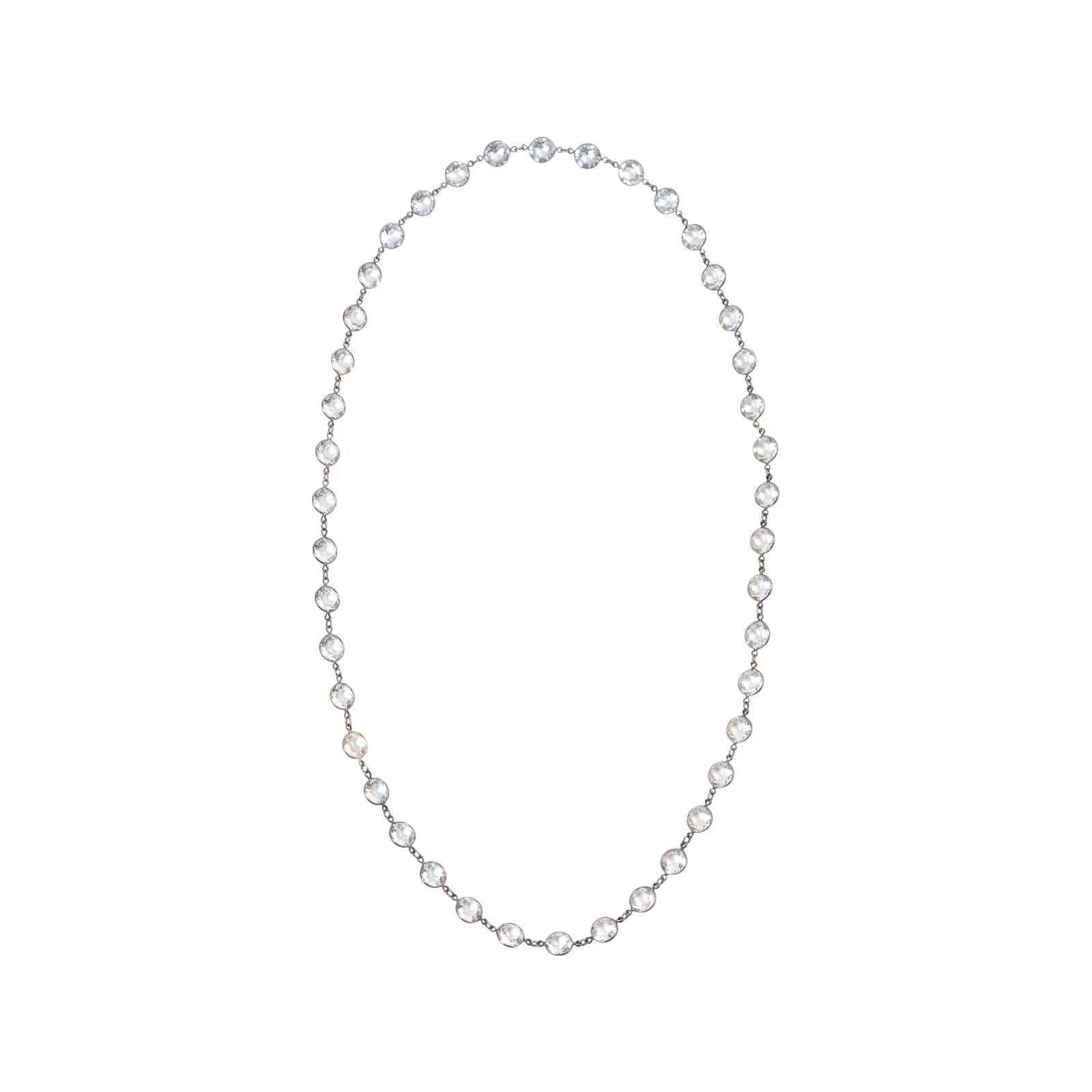 Collier Sautoir Vintage à dos ouvert en cristal Circa 1920s en vente 4