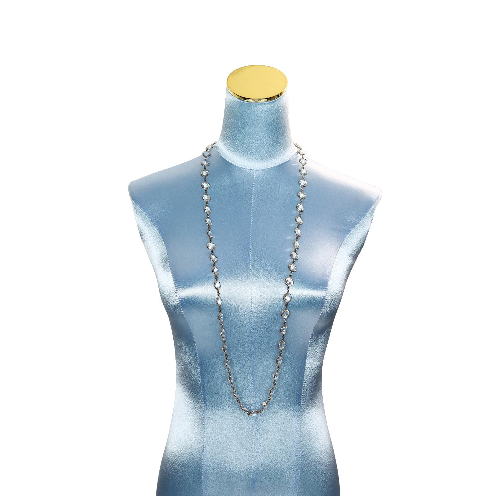 Women's or Men's Vintage Open Back Crystal  Long Sautoir Necklace Circa 1920s