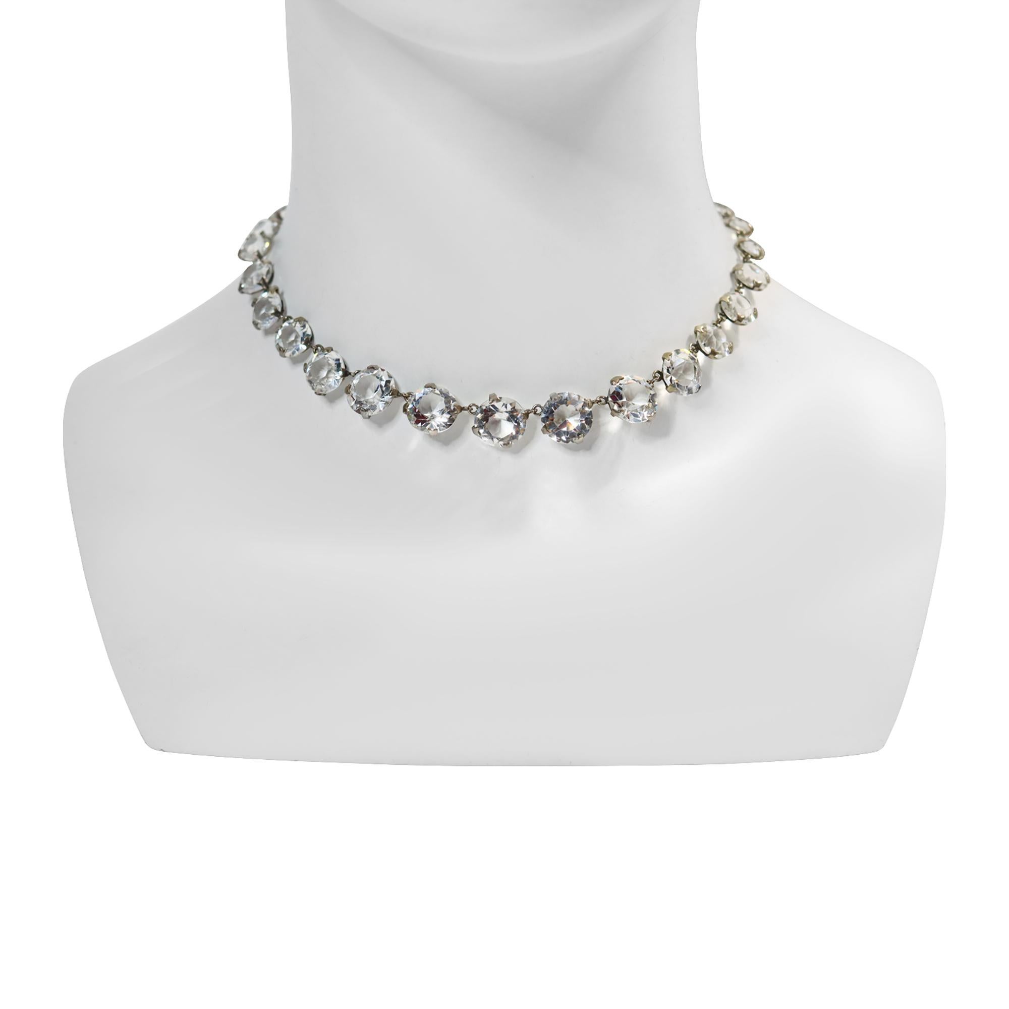 Collana di cristallo aperta sul retro, vintage, anni '20 circa in vendita 1